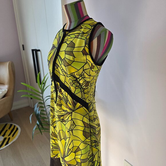 Mauna Kea Yellow Graphic Mini Dress S (Unique! Perfect for music festival!) - Picture 2 of 11